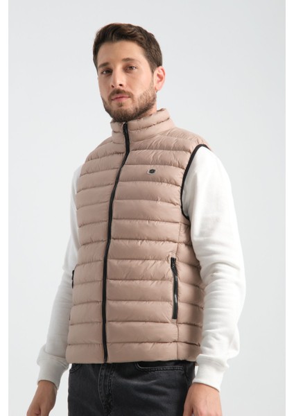 Regular Fit Elyaf Dolgulu Mevsimlik Fermuarlı Erkek Yelek