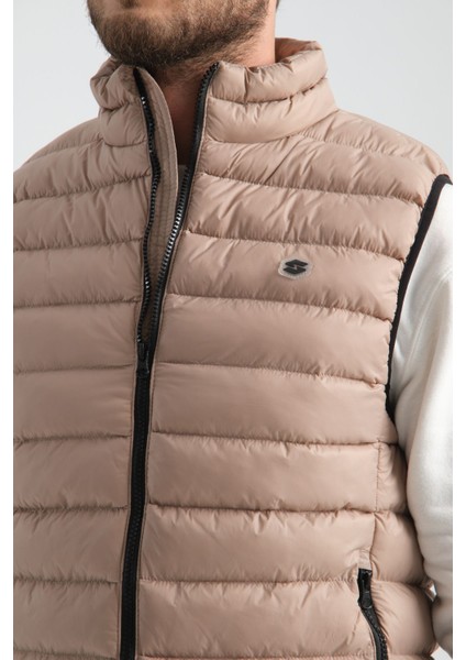 Regular Fit Elyaf Dolgulu Mevsimlik Fermuarlı Erkek Yelek