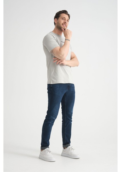 Gri Erkek Bisiklet Yaka Tişört Premium Pamuklu Yüksek Kalite Regular Fit fırsatları