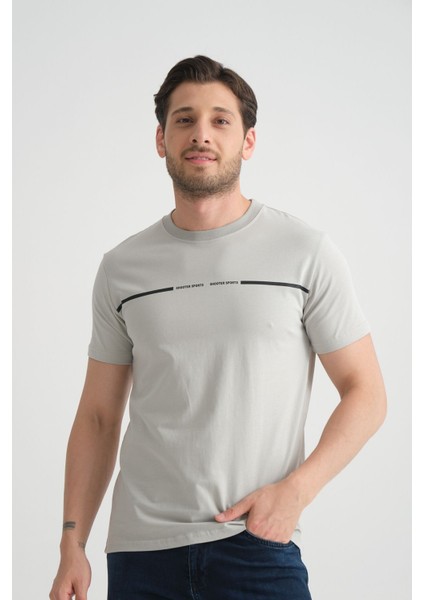 Siyah Erkek Tişört Pamuk Nefes Alan Bisiklet Yaka Regular Fit