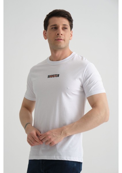 Minimal Baskılı Pamuklu Kumaş Standart Kalıp Taş Rengi Erkek T-Shirt modelleri