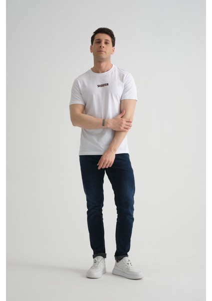 Minimal Baskılı Pamuklu Kumaş Standart Kalıp Taş Rengi Erkek T-Shirt fırsatları