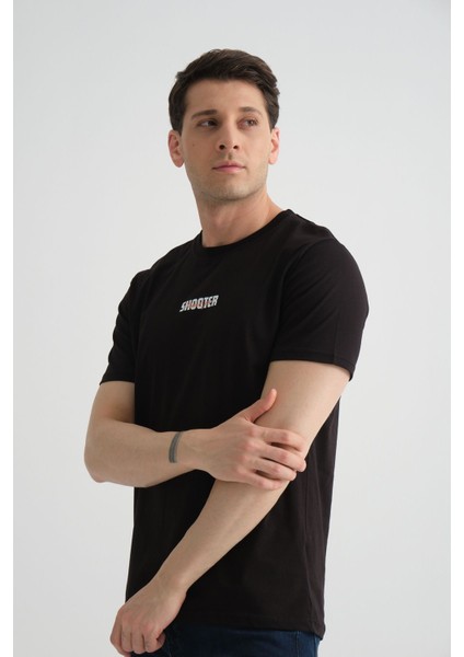 Minimal Baskılı Pamuklu Kumaş Standart Kalıp Taş Rengi Erkek T-Shirt fırsatları