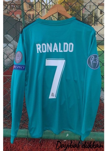 R.e.a.l M.a.d.r.i.d 2017/18 Sezonu Cristiano Ronaldo Deplasman Turkuaz Uzun Kol Forma