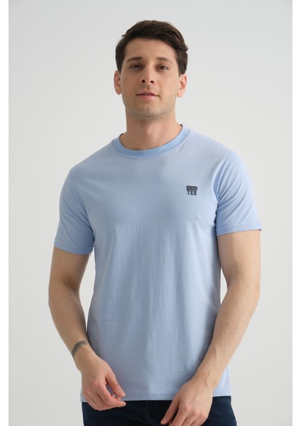 Esnek Pamuklu Standart Kalıp Minimal Logolu Siyah Erkek T-Shirt modelleri