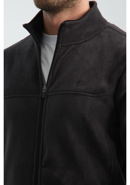 Premium Kışlık Erkek Polar Sweatshirt Minimal Nakış Detayları Fermuarlı Regular Fit fırsatları