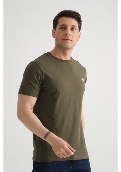 Esnek Pamuklu Standart Kalıp Minimal Logolu Siyah Erkek T-Shirt indirimleri