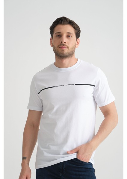 Siyah Erkek Tişört Pamuk Nefes Alan Bisiklet Yaka Regular Fit