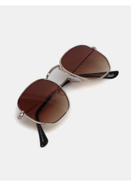 Beşgen UV400 Filtre Korumalı Metal Çerçeve Unisex Güneş Gözlüğü indirimleri