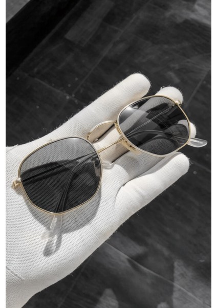 Beşgen UV400 Filtre Korumalı Metal Çerçeve Unisex Güneş Gözlüğü