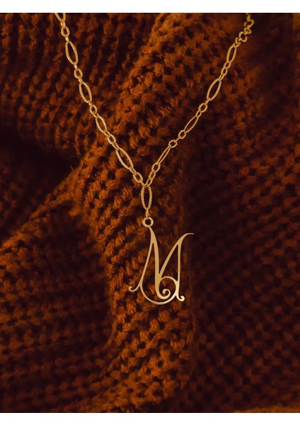 Tabitela 8 Ayar Altın Kolye Ucu "m"harfi GM684 1 gr