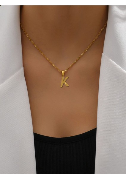 Tabitela 8 Ayar Altın Kolye Ucu "k"harfi GM739 1 gr