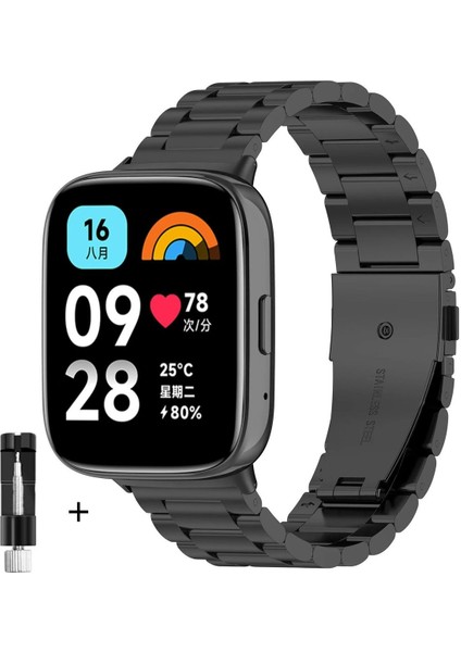 Xiaomi Redmi Watch 3 Active Uyumlu Ayarlabilir Paslanmaz Çelik Akıllı Saat Kordonu