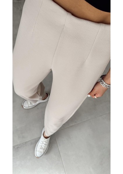 Kadın Balon Pantolon, Beli Lastikli Şalvar Model Krep Balon Pantolon