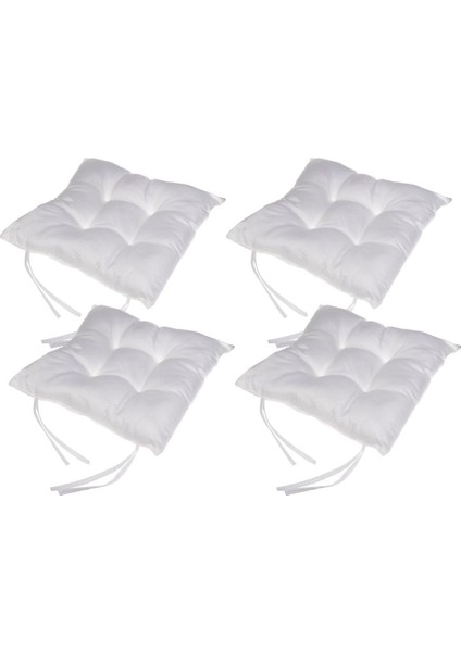 Beyaz 4'lü Kare Sandalye Minderi 40 x 40 cm fırsatları