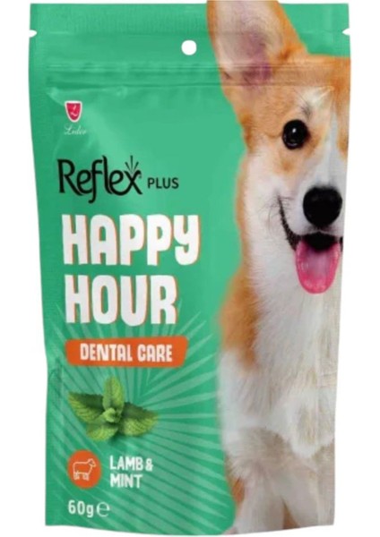 Happy Hour (Parlak Tüyler-Ağız Diş Sağlığı-Sakinleşme) Destekleyici Köpek Ödül Bisküvi Maması (60gr) 6 Adet