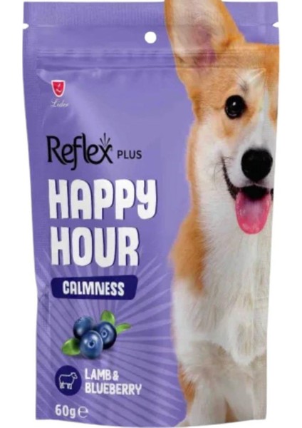 Happy Hour (Parlak Tüyler-Ağız Diş Sağlığı-Sakinleşme) Destekleyici Köpek Ödül Bisküvi Maması (60gr) 6 Adet