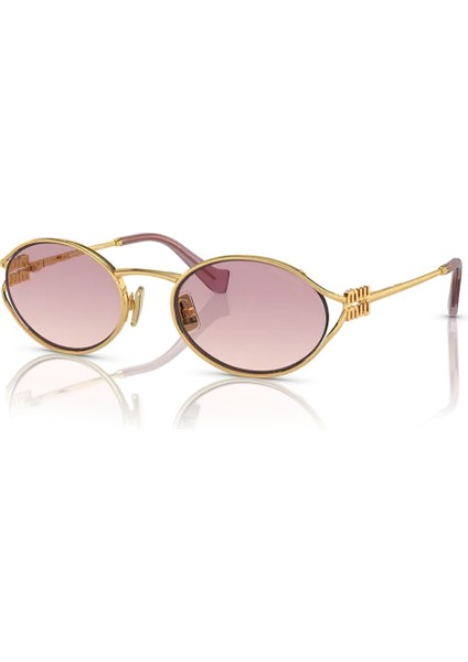 OMU52YS 5AK06S Kadın Gold Metal Çerçeve Pembe Cam UV400 Korumalı Güneş Gözlüğü