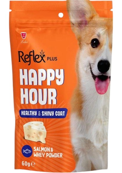 Happy Hour (Parlak Tüyler-Ağız Diş Sağlığı-Sakinleşme) Destekleyici Köpek Ödül Bisküvi Maması 60gr 3 Adet fırsatları