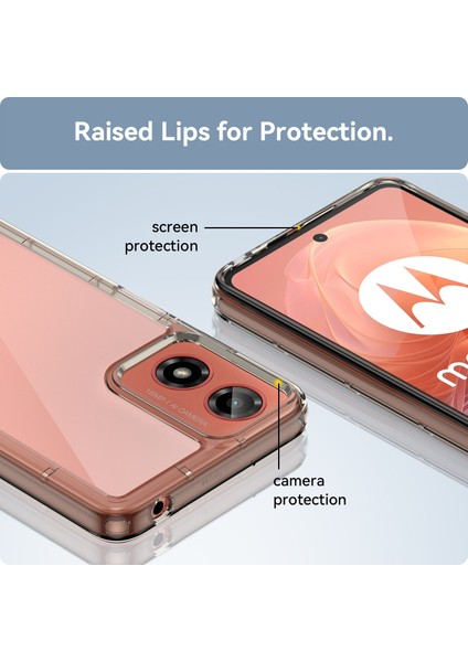 Motorola Moto G04 Kılıf, Şeffaf Tasarımlı Darbeye Dayanıklı Telefon Kılıfı, Tampon Hibrit Şeffaf Kapak Motorola Moto G04 (Yurt Dışından) modelleri