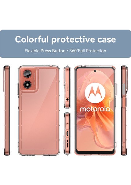Motorola Moto G04 Kılıf, Şeffaf Tasarımlı Darbeye Dayanıklı Telefon Kılıfı, Tampon Hibrit Şeffaf Kapak Motorola Moto G04 (Yurt Dışından) fiyatları