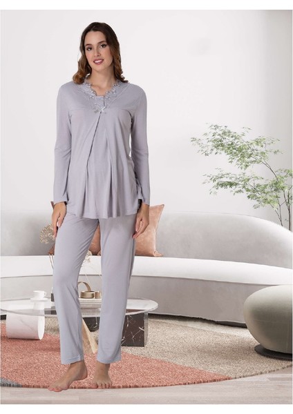 Dvina Lohusa Pijama Takımı Lila - 9056