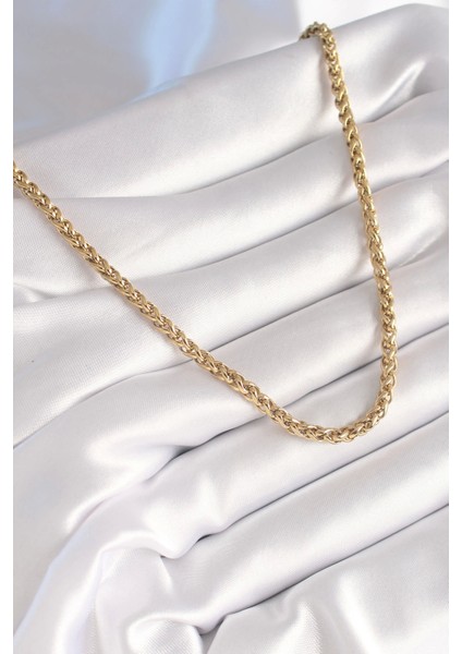 316L Çelik Gold Renk Burgu Zincir Model Kadın Kolye fiyatları