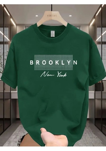 Brooklyn Ny Imza Tasarım Baskılı Özel Unisex Tshirt