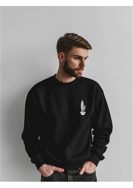 Sweatshirt Kaktüs Baskılı Sevgili Combin Pamuklu Kalın ve Yumuşak Ürün Içi Şardonlu 2 'li Set Takım modelleri