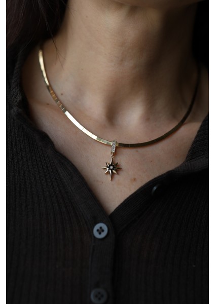 14 Ayar Altın Kuzey Yıldızı Charm Kolye Ucu fırsatları