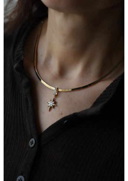 14 Ayar Altın Kuzey Yıldızı Charm Kolye Ucu indirimleri