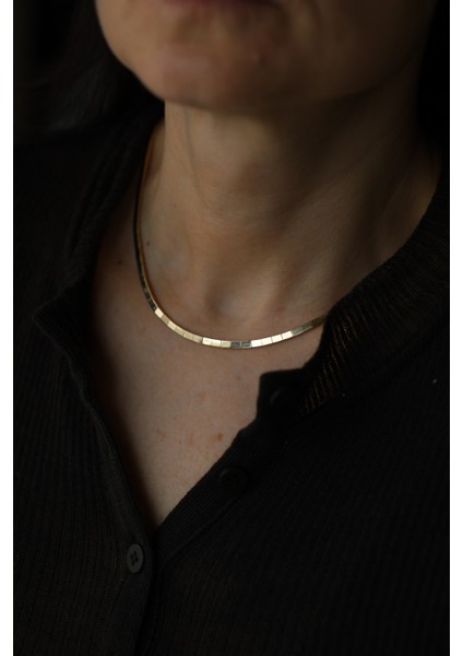 14 Ayar Altın Taşsız Su Yolu Gerdanlık modelleri