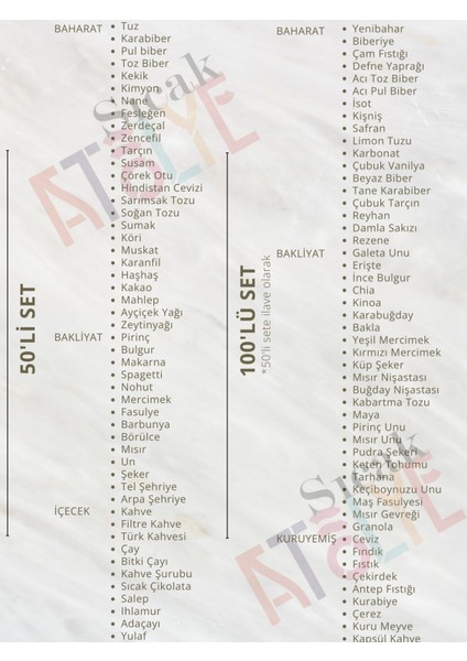 Baharat - Bakliyat - Kuruyemiş Kavanoz Etiketi - Suya Dayanıklı Sticker Model. Cupcake fırsatları