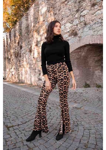 Kız Çocuk Leoparlı Pantolon