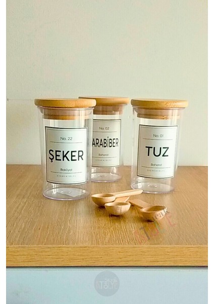 Baharat - Bakliyat - Kuruyemiş Kavanoz Etiketi Suya Dayanıklı Modern Minimal Sticker modelleri