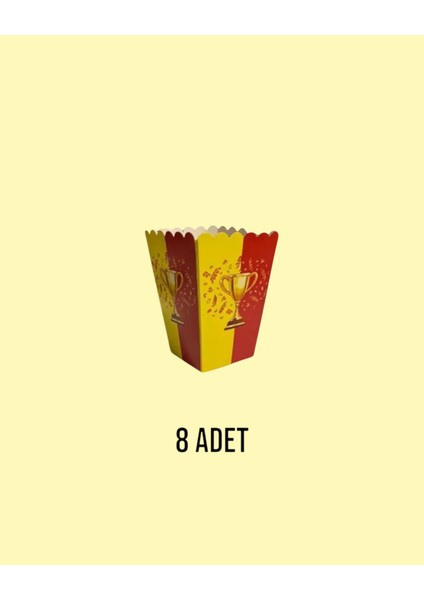 Sarı Kırmızı Popcorn Mısır Kutusu 8 Li - Doğum Günü Parti Seti Malzemeleri