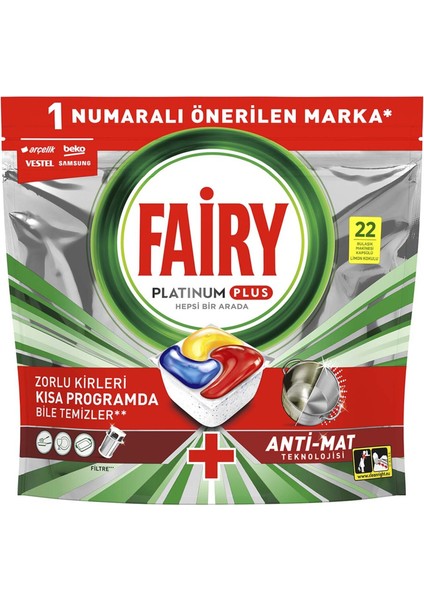 Platinum Plus 22 Yıkama Bulaşık Makinesi Deterjanı Kapsülü