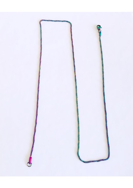 Çelik Zincir Kolye Ince Unisex Renkli 60 cm