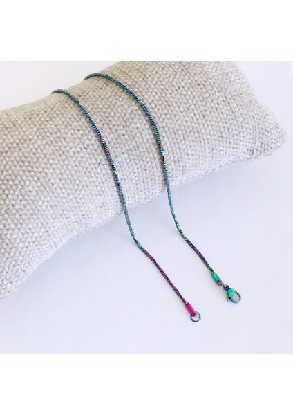 Çelik Zincir Kolye Ince Unisex Renkli 60 cm fırsatları