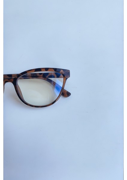 Cat Eye Leopar Desenli Mavi Işık Korumalı Gözlük