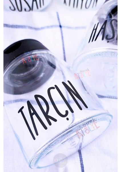 Baharat - Bakliyat - Kuruyemiş Kavanoz Etiketi Suya Dayanıklı Modern Minimal Sticker - Şeffaf Etiket indirimleri