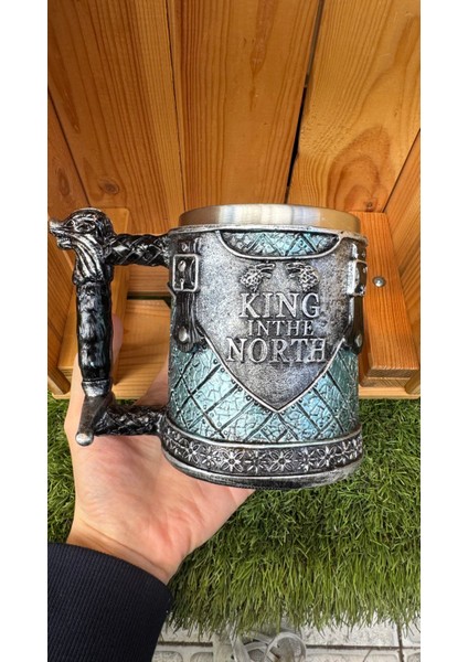 King In The North Paslanmaz Çelik 3D Kupa Bardak Dekoratif Hediyelik