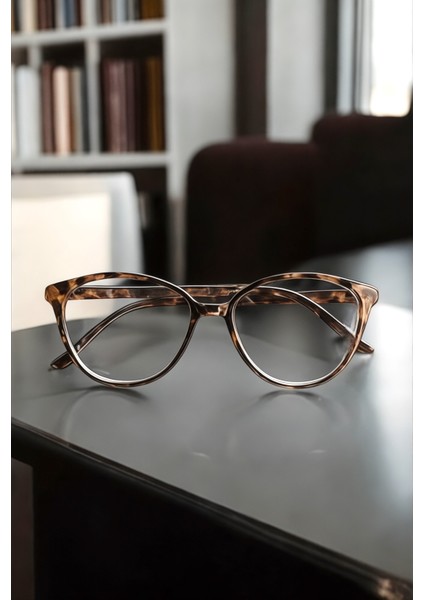 Bappirlopar Desenli Yeni Sezon Cat Eye Gözlük Optik Uyumlu Mavi Işık Korumalı