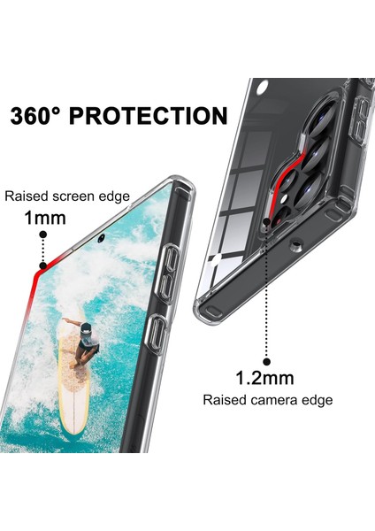 Samsung Galaxy S25 Ultra Uyumlu Kılıf Kamera Koruyuculu Sert Şeffaf Kaymaz Kapak modelleri