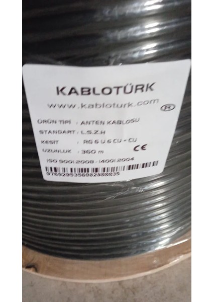Tam Bakır H.free Rg6 U6 Cu/cu Anten Kablosu 360 Metre
