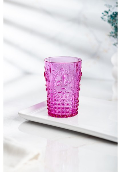 Akrilik Pembe 6'lı Kısa Bardak & Su Meşrubat Kahve Yanı Bardağı 400 ml ( Cam Değildir ) fırsatları