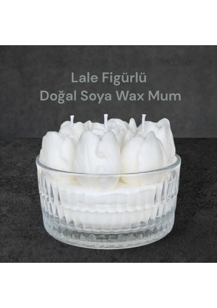 Lale Figürlü Doğal Soya Wax Okyanus Kokulu Dekoratif Mum
