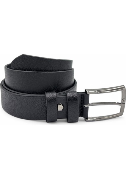 Manda Derisi Erkek Kemer - 3.5 cm Genişlik, Siyah/kahverengi