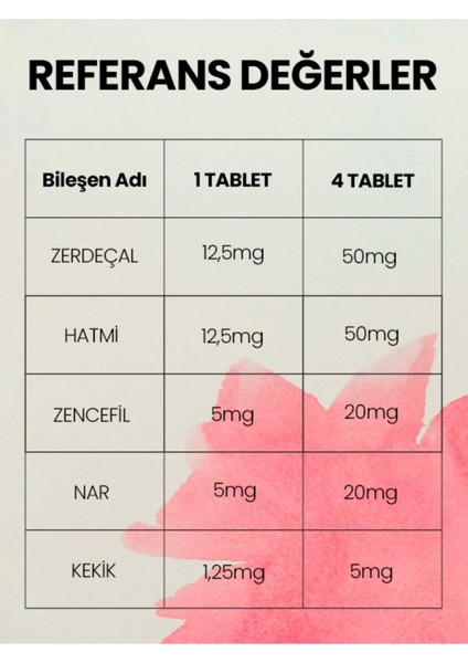 Zencefil, Zerdeçal, Nar, Hatmi ve Kekik Ekstreleri Içeren Bal ile Tatlandırılmış 24 Pastil