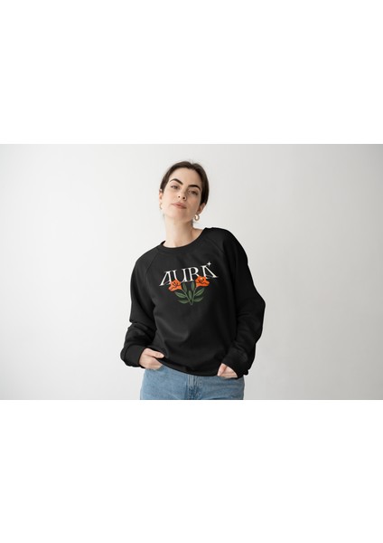 Mutomu 3 Iplik Siyah Oversize Kadın Sweatshirt modelleri